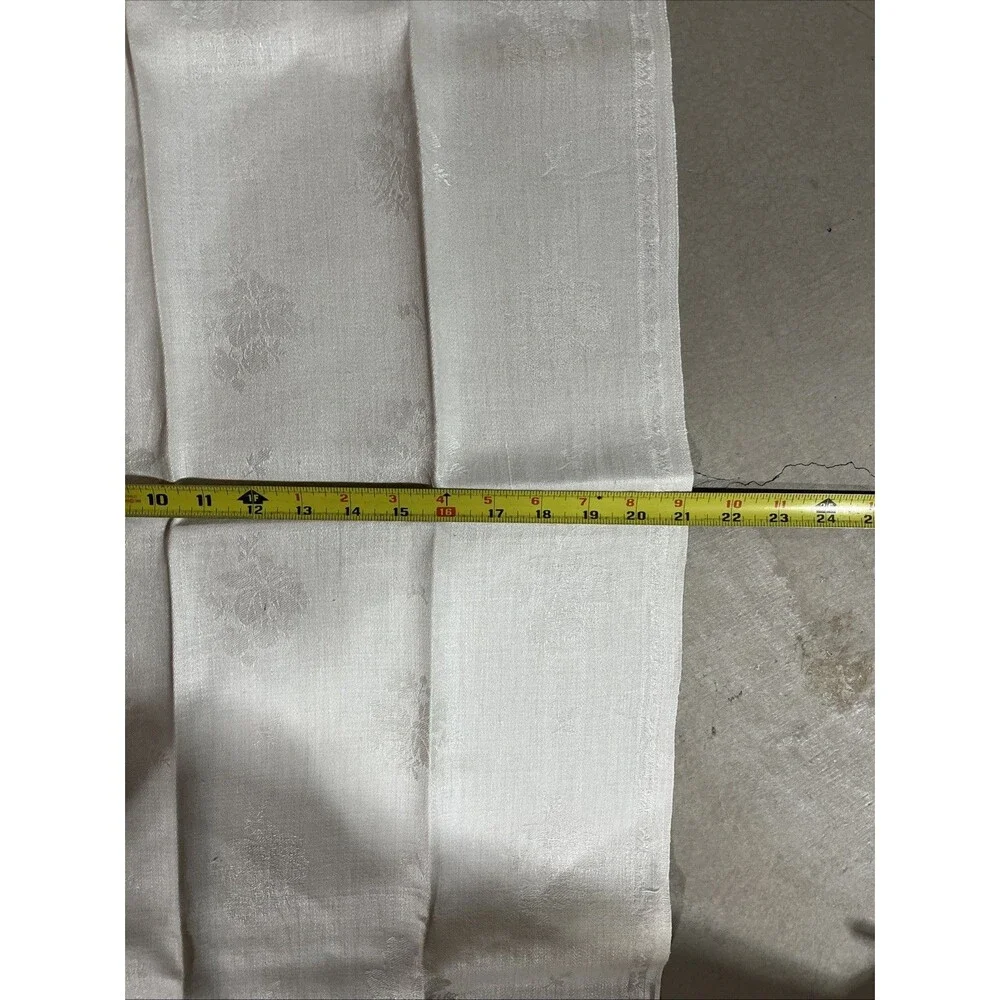 Vintage Linen Fringed Dresser Table Runner 40”x 21” And Cotton Dish Towel 24”x17